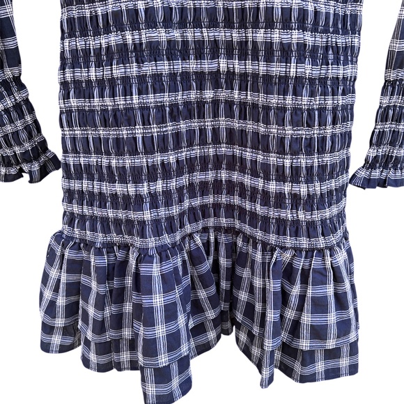 Veronica Beard Kelsey Smocked Check Dress - Picture 11 of 12